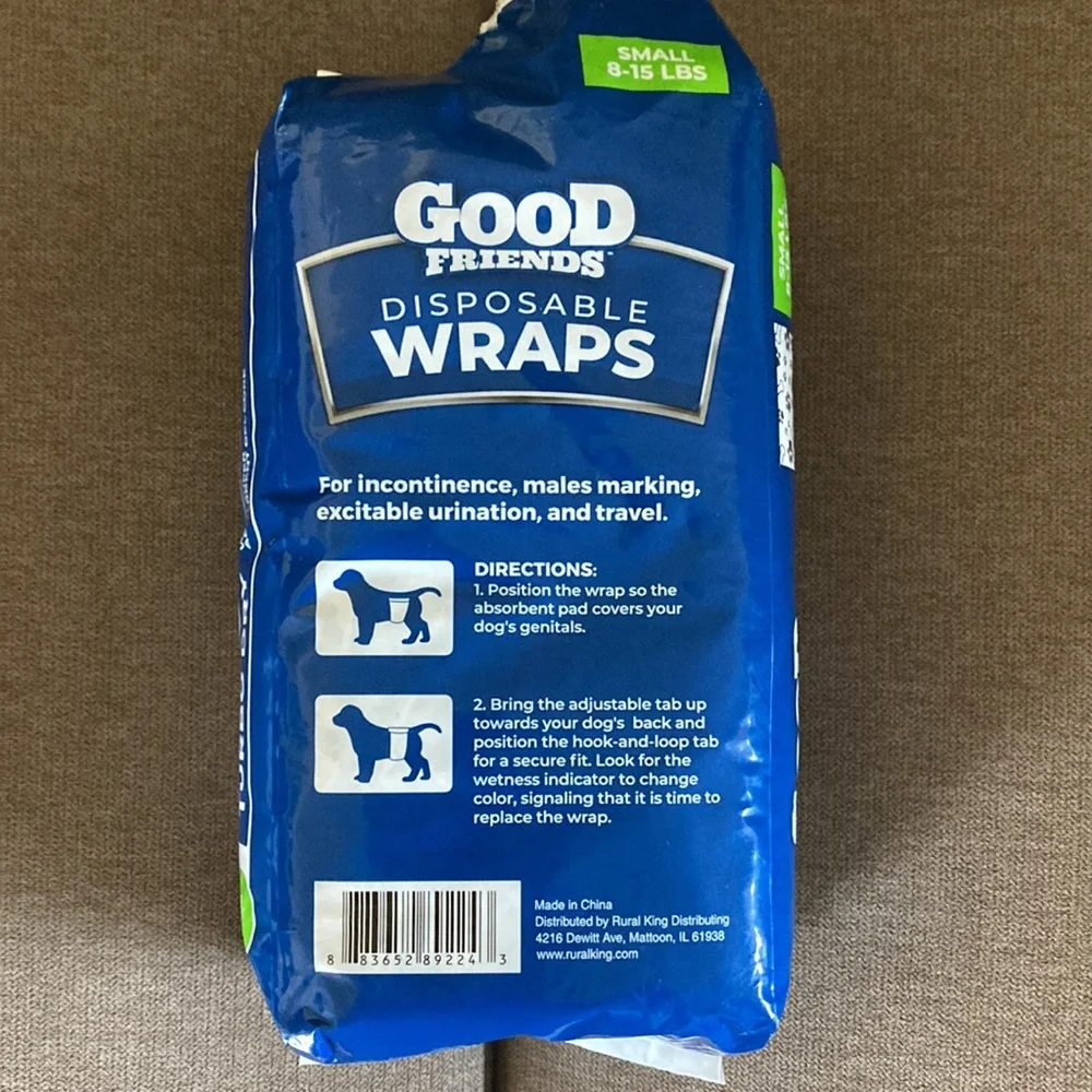 Male Dog Diaper Wraps Small 8-15lbs
